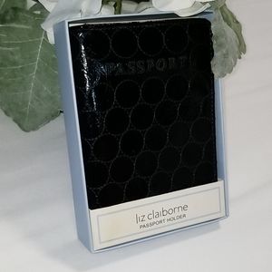Liz Claiborne Passport Holder black new